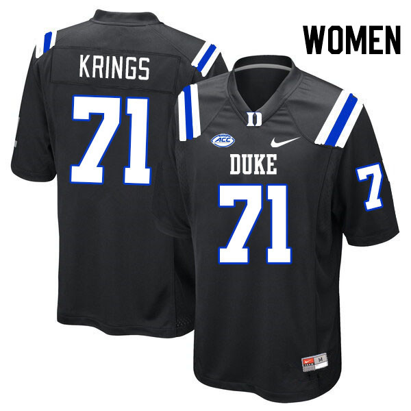 Women #71 Caleb Krings Duke Blue Devils College Football Jerseys Stitched-Black